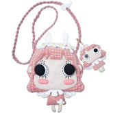 Cute Pink Cotton Kawaii Crossbody Bag for Casual and Phone Storage